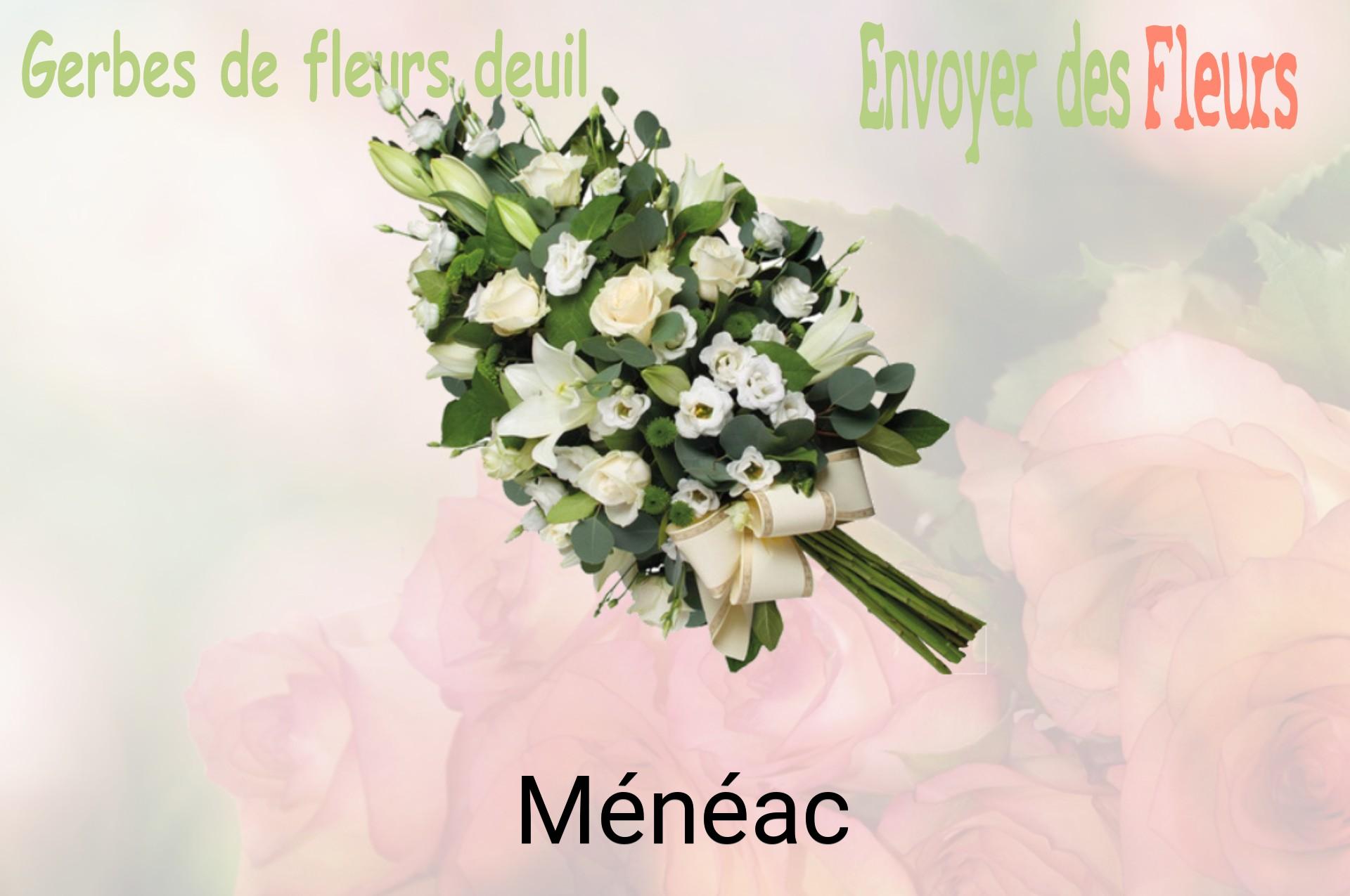 Gerbe de fleurs de deuil livrée à Ménéac